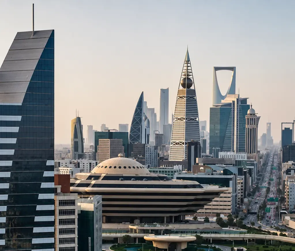 أفق مدينة الرياض التي تغطي خدمة عون الدرب التنقل بين أنحائها.